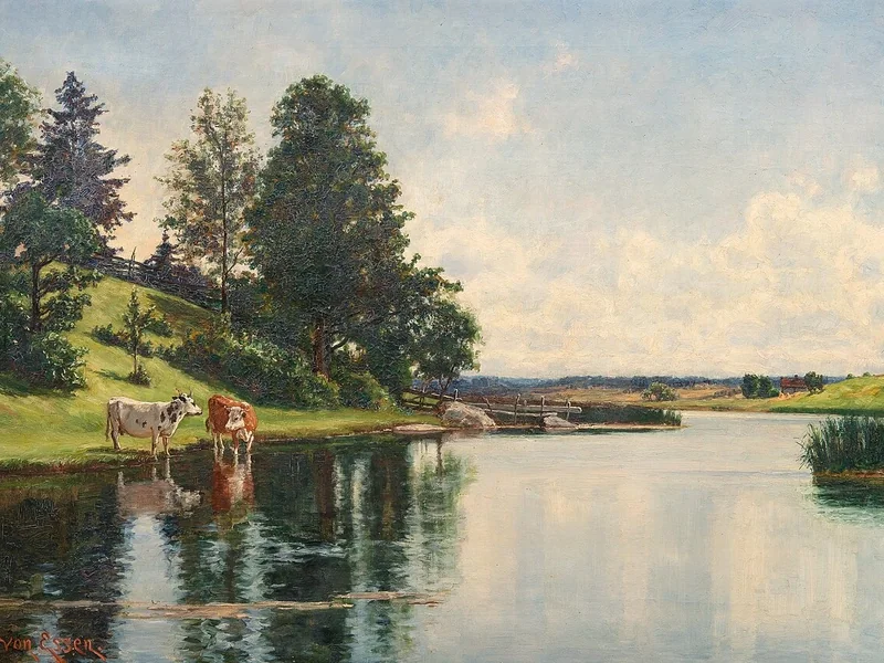 1856-Didrik von Essen - Mucche al pascolo